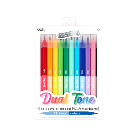 Ooly Dual Tone Double Ended Brush Markers 12 Pk