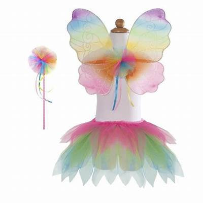 Great Pretenders Neon Rainbow Skirt Wings & Wand 4-6