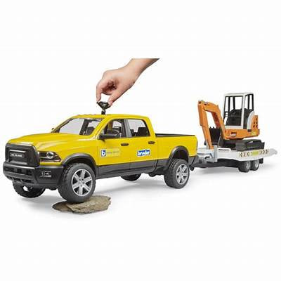 Bruder Ram Rental Service w/ Trailer & Mini Excavator