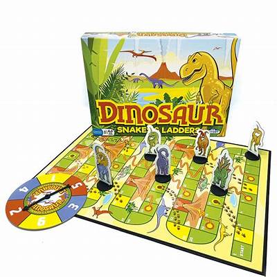Dinosaur Snakes & Ladders Vintage Design