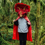 Great Pretenders Triceratops Hooded Cape Red 4-5