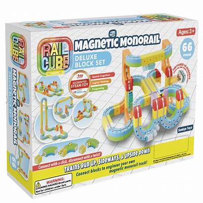 Rail Cube Magnetic Monorail Deluxe Block Set 66 Pce