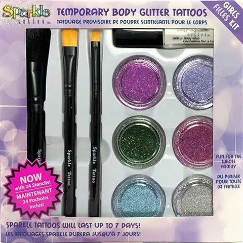 Sparkle Temporary Body Glitter Tattoo Girl Party Kit