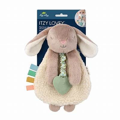Itzy Lovey Plush Bunny w/ Silicone Teether