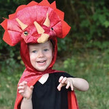Great Pretenders Triceratops Hooded Cape Red 4-5