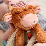 Itzy Lovey Plush Highland Cow w/ Silicone Teether