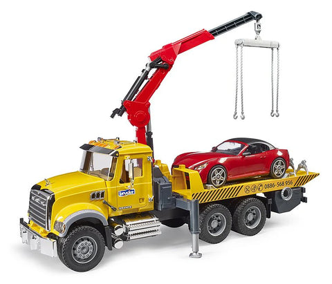 Bruder Mack Granite Tow Truck w/ Picker & Roadster