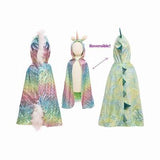 Great Pretenders Rainbow Reversible Unicorn Dragon Cape 5-6