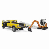 Bruder Ram Rental Service w/ Trailer & Mini Excavator