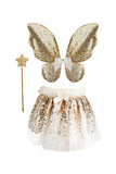 Great Pretenders Gracious Gold Sequins Skirt, Wings & Wand Set 4-6