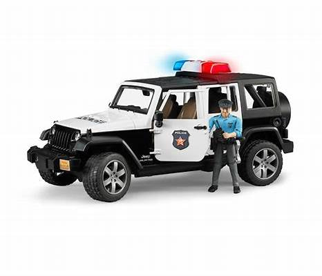 Bruder Jeep Wrangler Rubicon Police Car w/ Driver