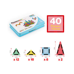 Picasso - Nano Magnetic Building Tiles Construction Travel Set 40 Pce