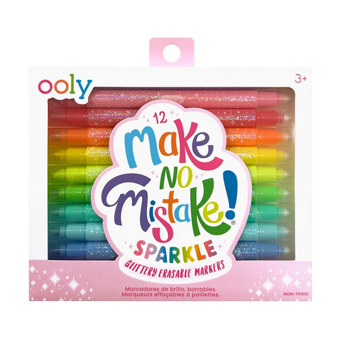 Ooly Make No Mistake Sparkle Glittery Eraseable Markers 12 Pk