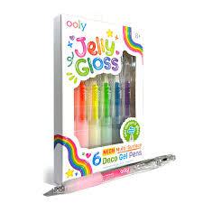 Ooly Jelly Gloss Neon Multi Surface Deco Gel Pens 6 Pk