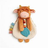 Itzy Lovey Plush Highland Cow w/ Silicone Teether