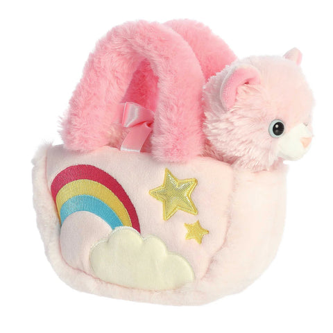 Fancy Pals Pastel Rainbow Carrier w/ Pink Cat