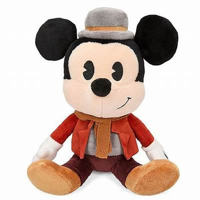 Mickey Mouse w/ Brown Sweater & Scarf Plush Christmas Carol