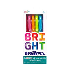 Ooly Bright Writers Colored Retractable Pens 6 Pk