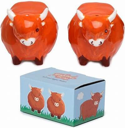 Highland Cow Ceramic Salt & Pepper Set