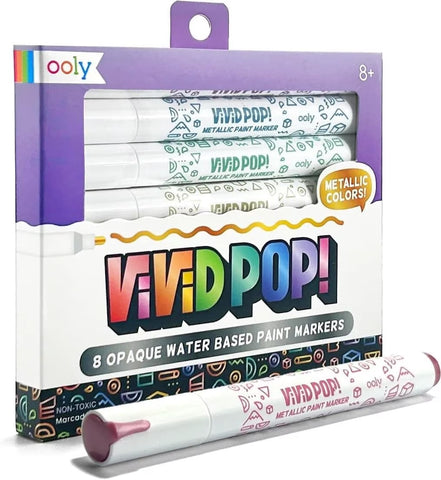 Ooly Vivid Pop Opaque Water Based Paint Markers 8 Pk Metallic