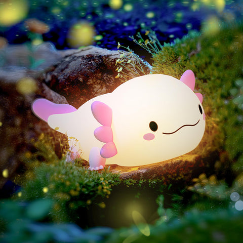 Happy Axolotl Night Light - Pink