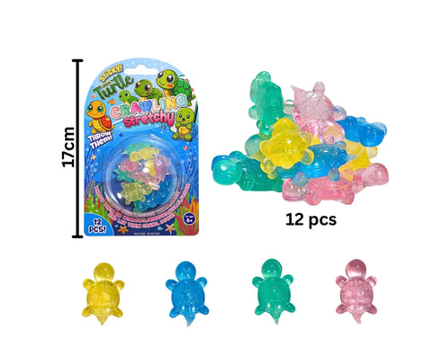 Mini Sticky Stretchy Turtles 12 Pce Wall Walers