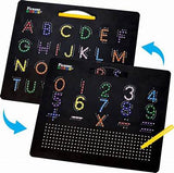 Picasso - Double Sided 2 In 1 Alphabet & Number Magnetic Drawing Board 10"x12" Black