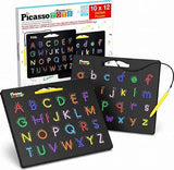 Picasso - Double Sided 2 In 1 Alphabet & Number Magnetic Drawing Board 10"x12" Black
