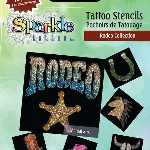 Sparkle Tattoo Stencils - Rodeo Collection