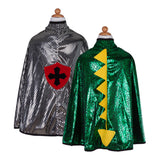 Great Pretenders Dragon/Knight Reversible Cape Green/Silver 5-6