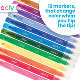 Ooly Switcheroo Sparkle Glittery Color Changing Markers 12 Pk