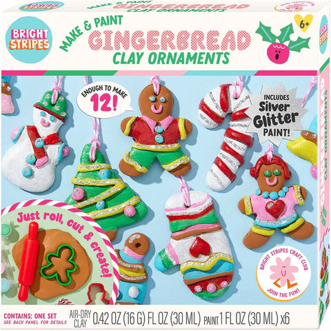 Make & Paint Gingerbread Clay Ornaments Kit