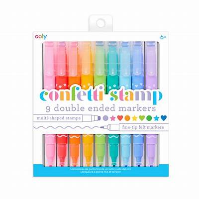 Ooly Confetti Stamp Double Ended Markers 9 Pce