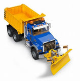 Bruder Mack Granite Dump Truck w/ Snow Plow Blade