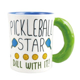 Pickleball Star Sculpted Pickle Mug