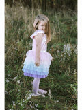 Great Pretenders Rainbow Ruffle Tutu Dress Pink/Multi 5-6