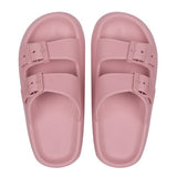 Buckle Cloud Slippers Pink