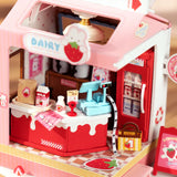 Rolife DIY Miniature House Strawberry Milk Box 126 Pce