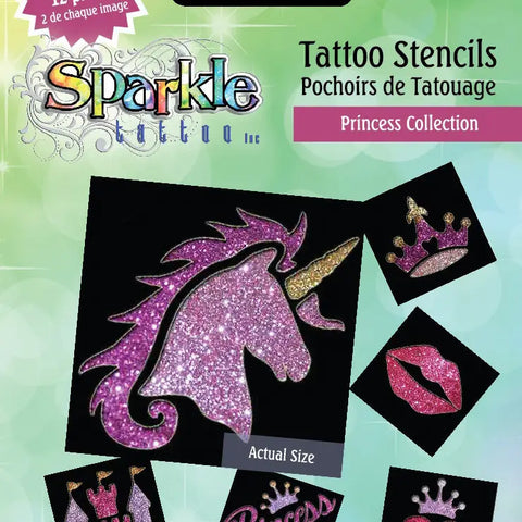 Sparkle Tattoo Stencils - Princess Collection