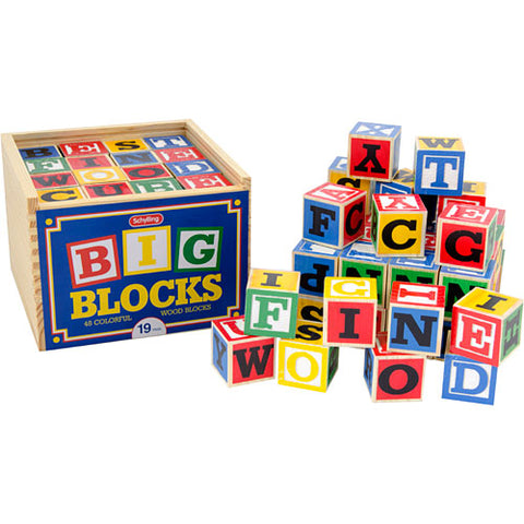 Wood Alphabet Blocks 48 Pce