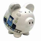 Large Box Car Train Pig Bank