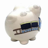 Large Box Car Train Pig Bank