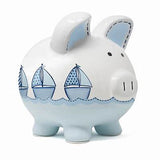 Large Triple Sailboat Pig Bank