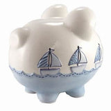 Large Triple Sailboat Pig Bank