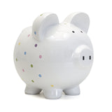 Large Pink Multi Dot Pig Bank