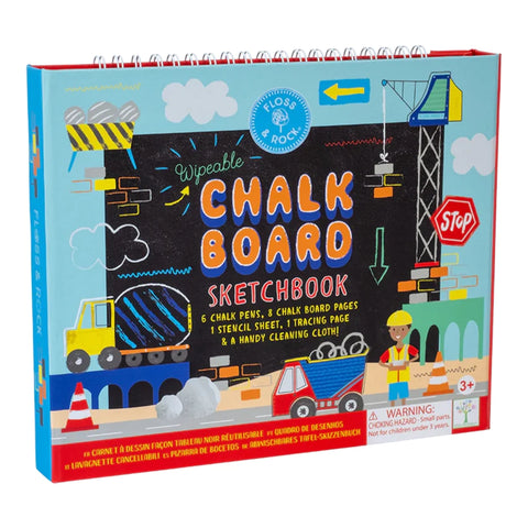 Wipeable Construction Chalkboard Sketchbook
