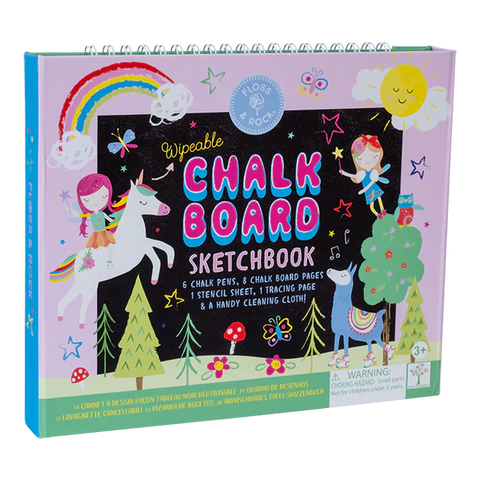 Wipeable Rainbow Fairy Chalk Board Sketchbook
