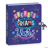 Secrets Dreams Wishes Lock & Key Diary GID Cover