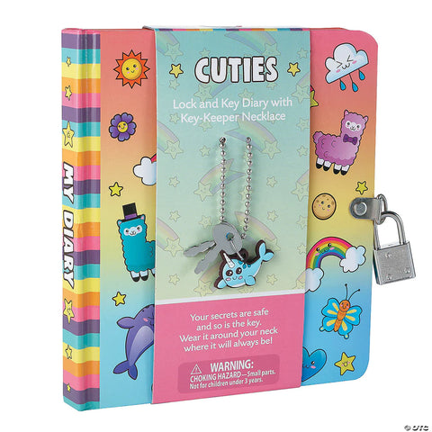 Cuties Lock & Key Diary w/ Key Keeper Necklace