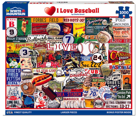 I Love Baseball Puzzle 1000 Pce